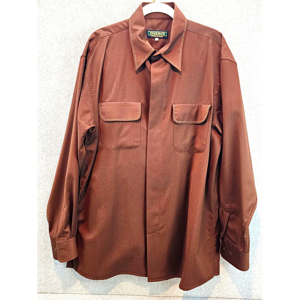 Inserch Brown Solid 2-Piece Mens Suit XL Regular Size 2 Piece Style 054